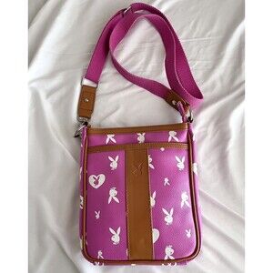 Playboy Y2K Monogram Shoulder Bag Baby Pink & White Rare Adjustable Strap